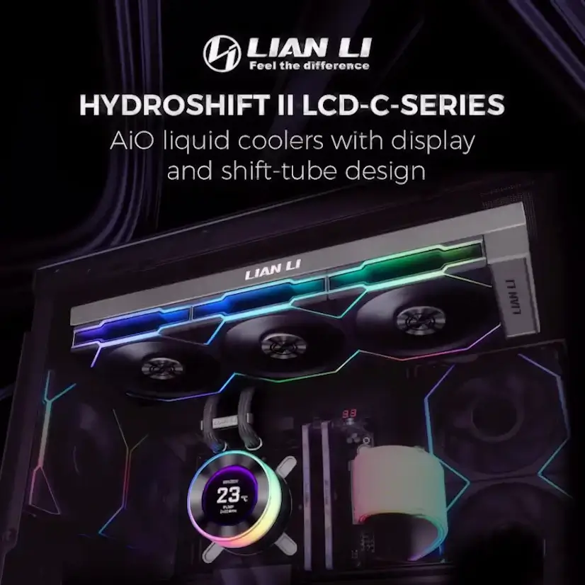 Montaje Refrigeración Líquida LIAN LI Hydroshift II LCD Gaming PC Mangirón Montaje Refrigeración Líquida LIAN LI Hydroshift II LCD Gaming PC Mangirón